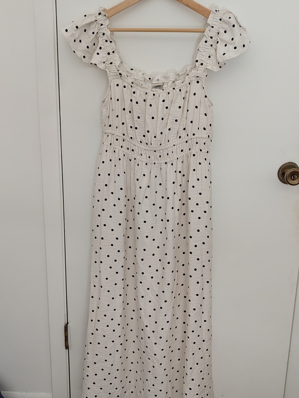 a new day Cream Dress with Black Polka Dots